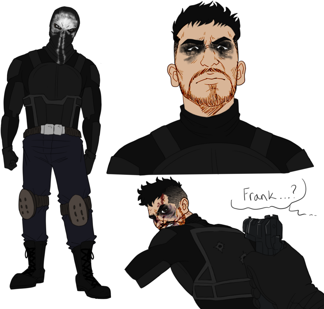 Detective Frank As The Punisher He Has A Dual Identity - Illustration (1179x1080), Png Download