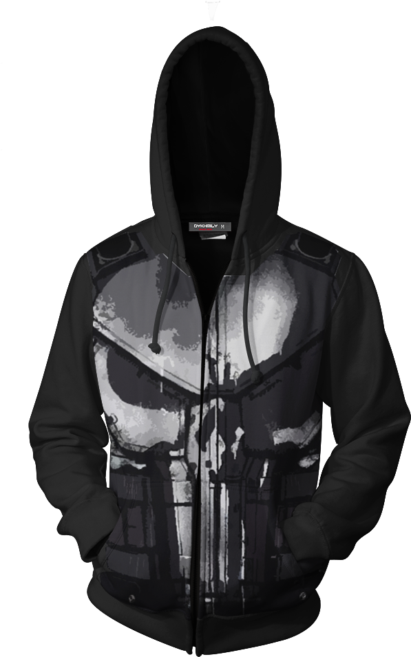 The Punisher Cosplay Zip Up Hoodie Jacket Fullprinted - Devil May Cry Vergil Jacket (1024x1024), Png Download