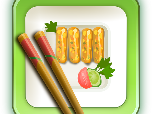 Chinese Food Clipart Sushi - Png Food Plate In Vector (640x480), Png Download