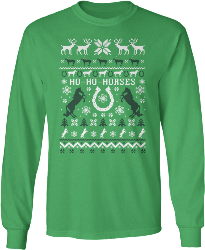 Ho Ho Horses - Lavender Long Sleeve T Shirt Mens (740x895), Png Download