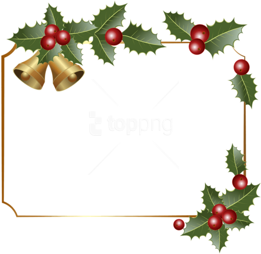 Christmas Boarder Christmas Border Decor With Bells - Formal Invitation Card For Christmas (850x828), Png Download