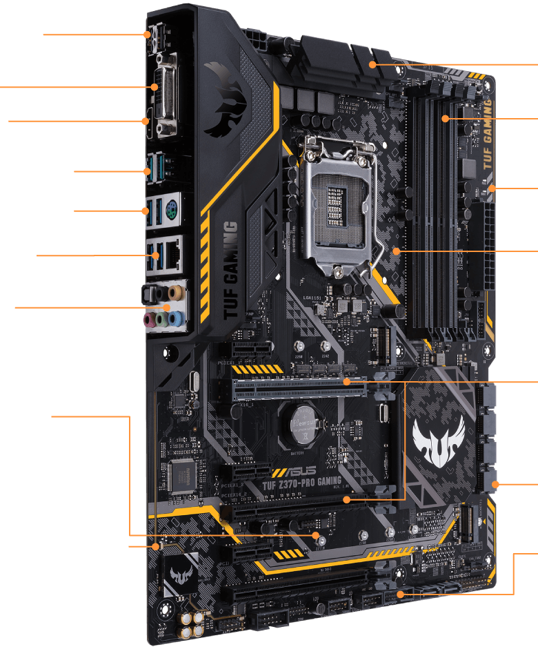Tuf Z370 Pro Gaming - Mainboard Asus Tuf Z370 Pro Gaming (780x937), Png Download
