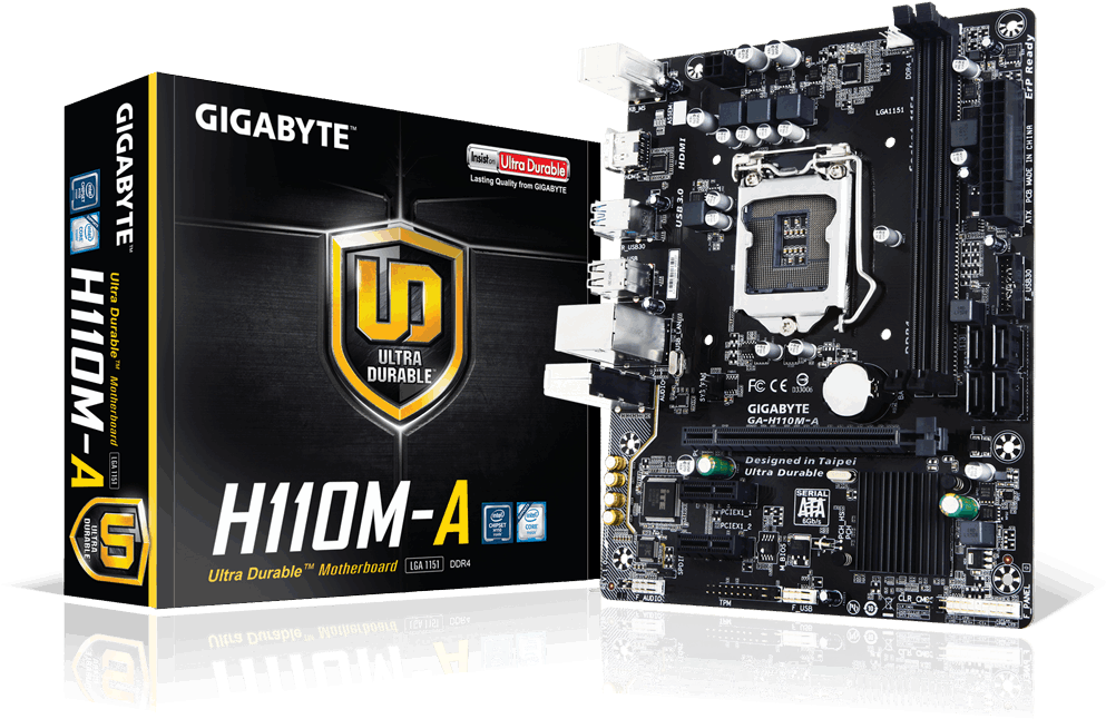 Gigabyte Intel Ga H110m A Ddr4 Micro Atx Motherboard - Gigabyte H110m H Ddr3 (1000x683), Png Download