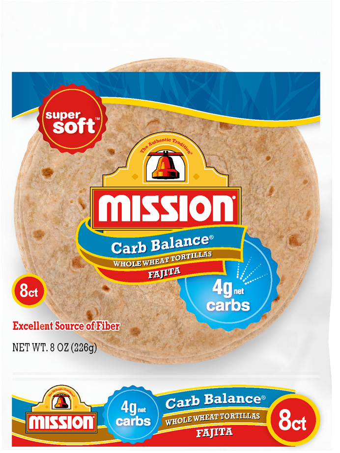 Carb Balance Fajita Whole Wheat Tortillas - Mission Carb Balance Tortillas (880x940), Png Download