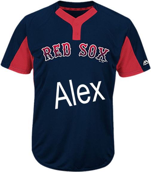 Custom Heat Pressed Youth Red Sox Two Button Jersey - Sports Jersey (660x660), Png Download