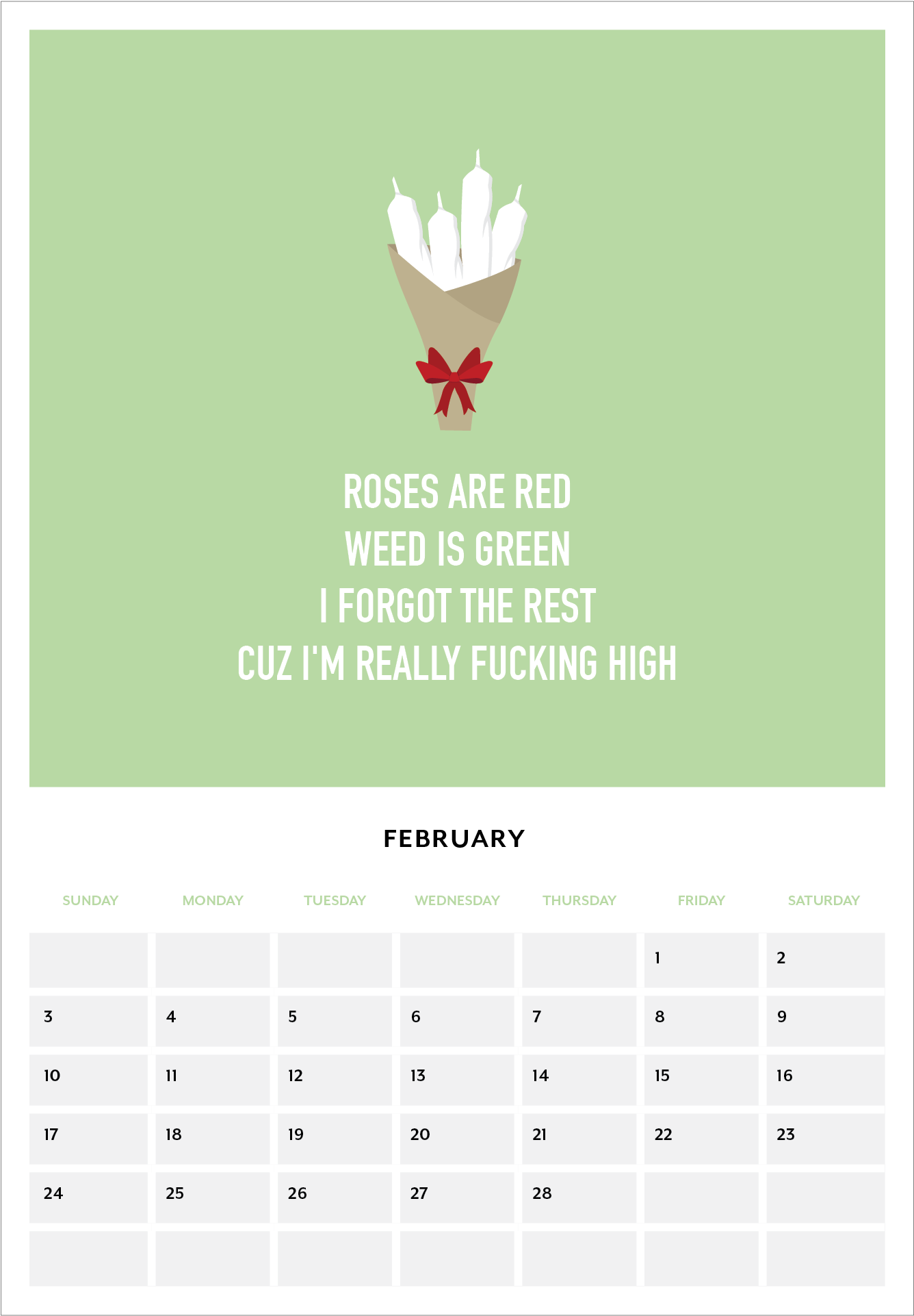 2019 Dope Year Calendar - Calendar (2083x2083), Png Download