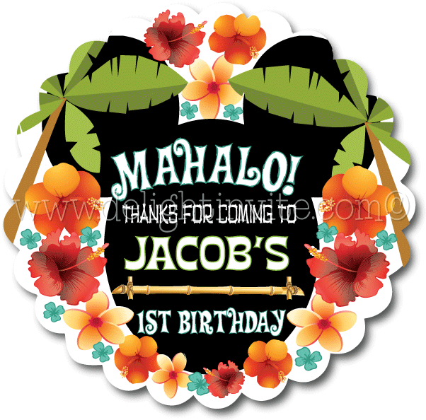 Luau Clipart Luau Party - Happy 13th Birthday Balloons (612x612), Png Download