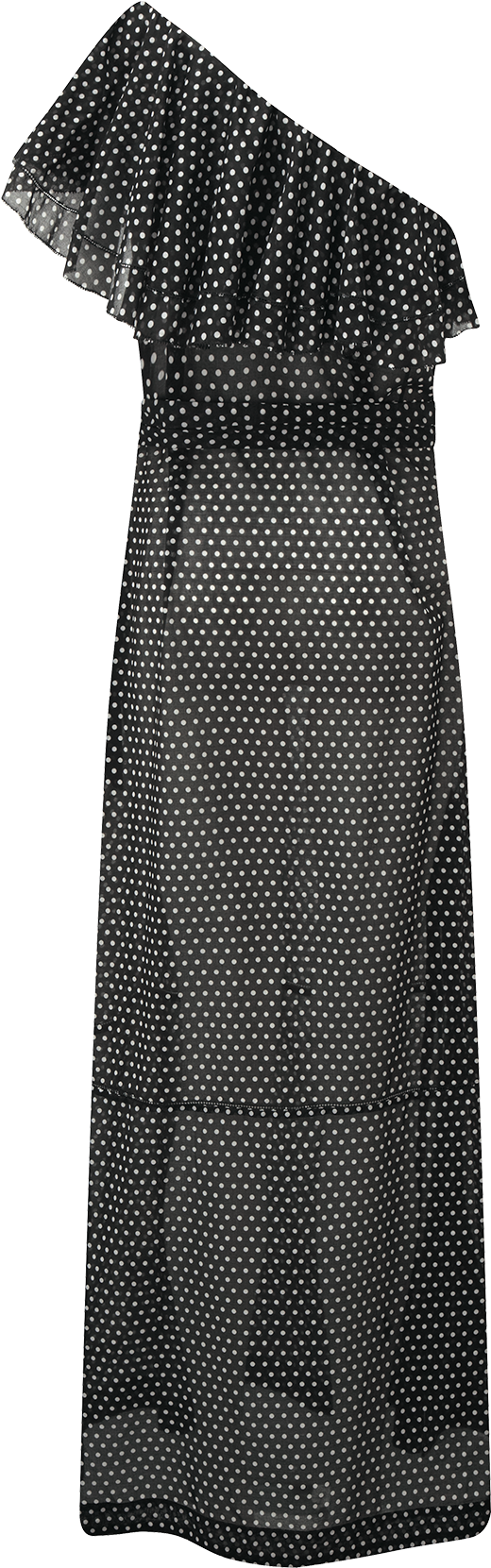 Arden Black Polka Dot Flounce Dress - Polka Dot (1200x1740), Png Download