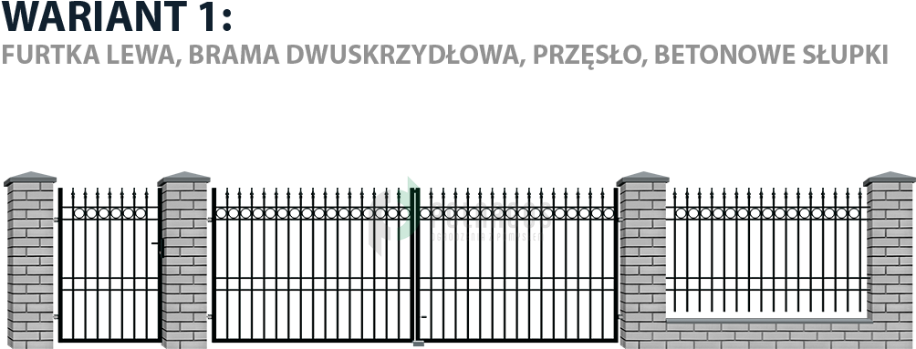 Ogrodzenie Bristol, Furtka Lewa, Brama Dwuskrzydłowa, - Picket Fence (1140x550), Png Download