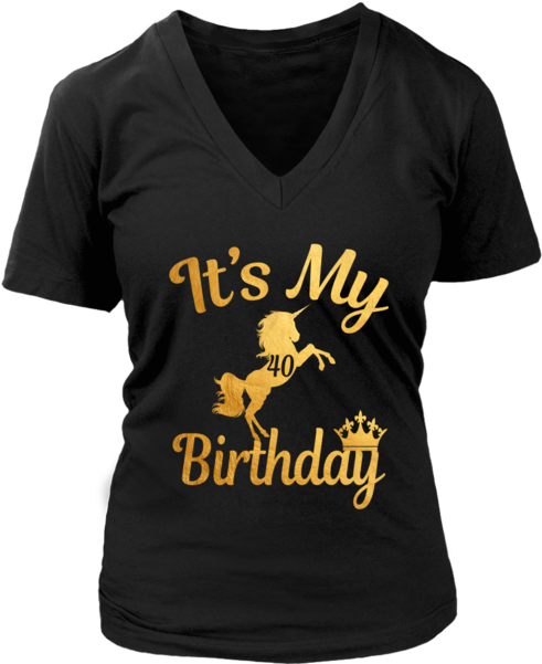 It's My 40th Birthday Gold Unicorn Princess Crown 40 - Active Shirt (600x600), Png Download