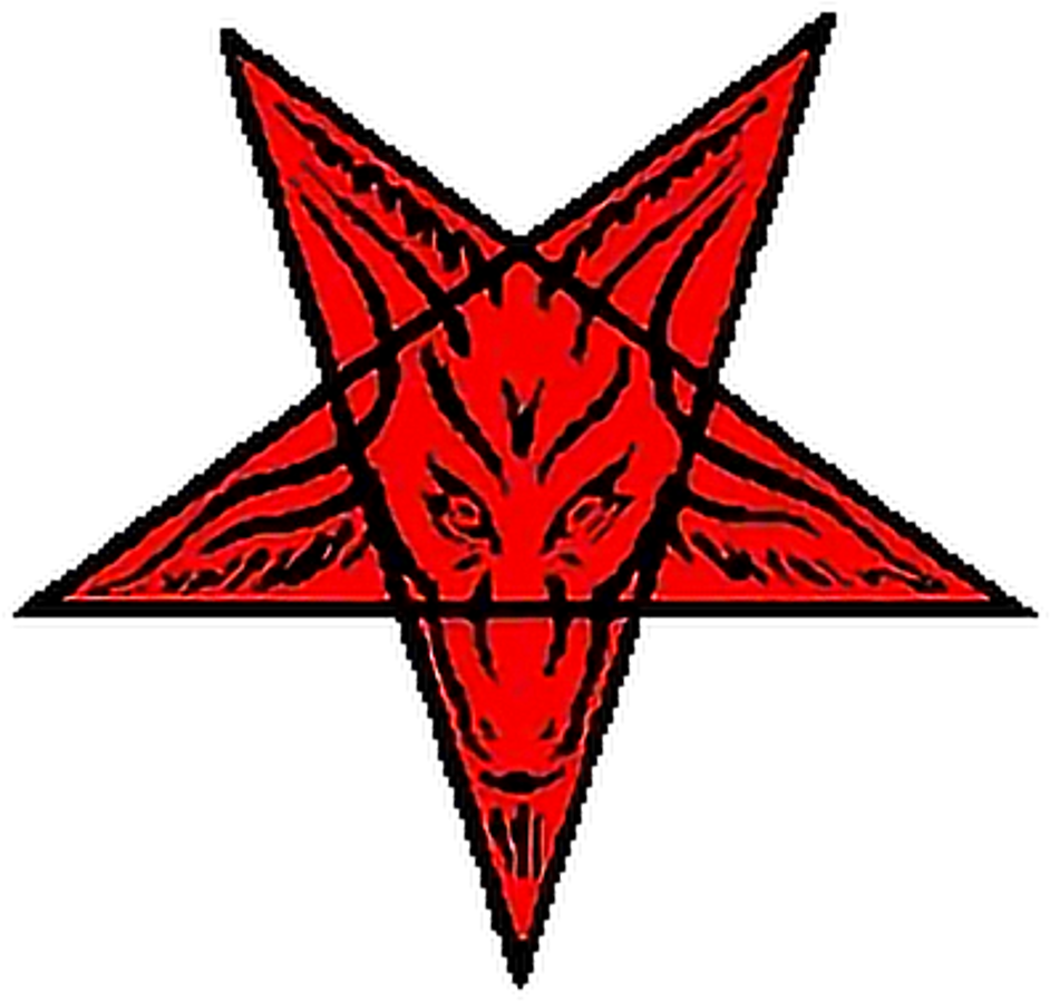 #pentagram #satan #devil #goat #red #hailsatan #freetoedit - Red Star Transparent Background (1024x957), Png Download