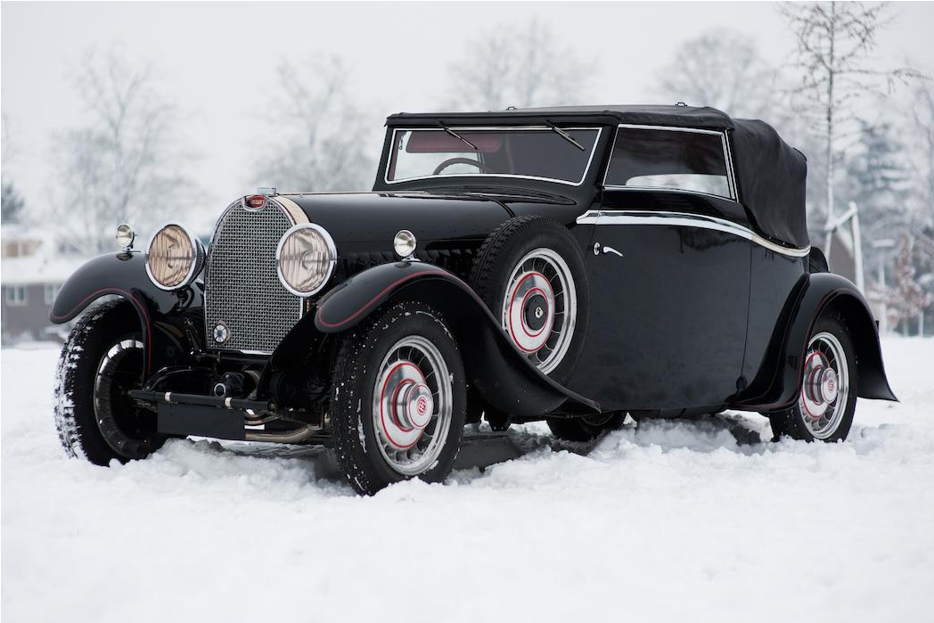 Bugatti Type 49 Drophead Coupé 1933 49570 Automobilia, - Antique Car (1855x740), Png Download