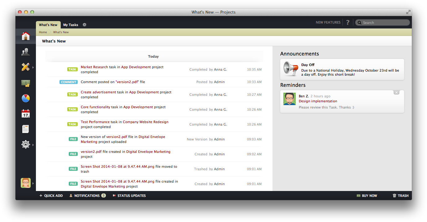 For The Announcement And Choose Whether To Send Email - Activecollab Calendar (1394x731), Png Download