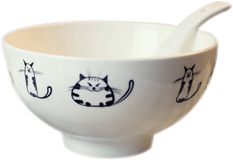 6pcs Cute Cat Soup/rice Bowls-freakypet - Ceramic (800x800), Png Download