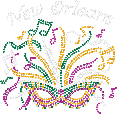 Mardi Gras Rhinestone Mask With Musical Notes - Illustration (567x552), Png Download