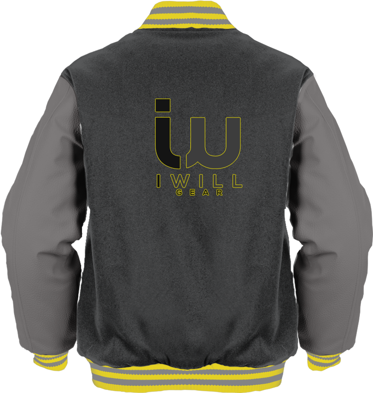 Image Of Custom Varsity Jacket With Genuine Leather - Polar Fleece (924x1070), Png Download