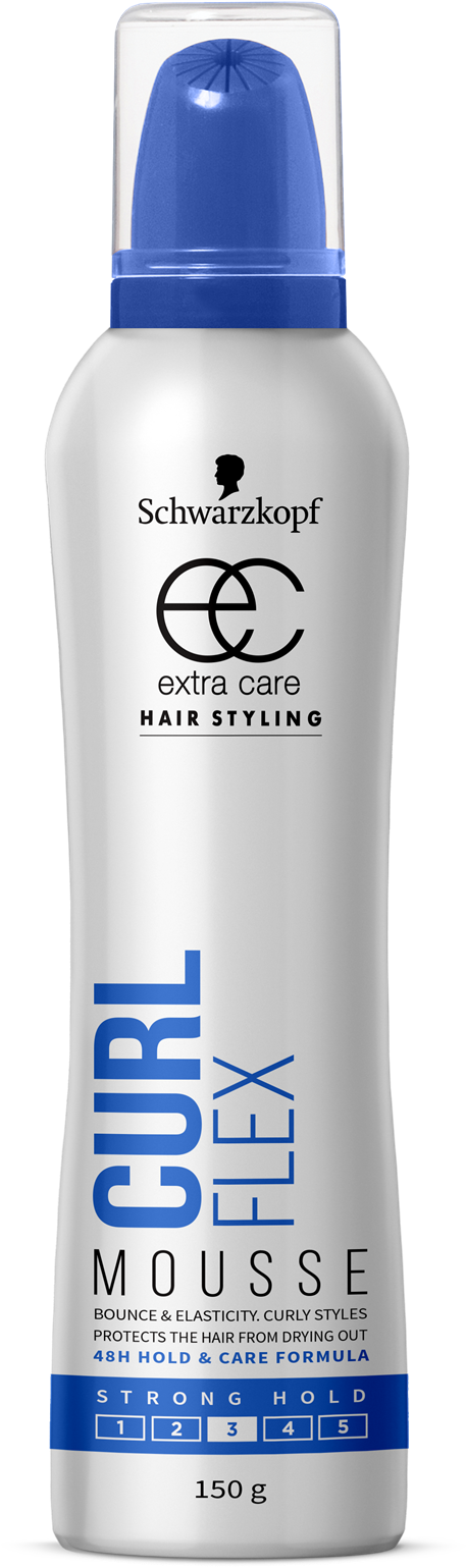 Schwarzkopf Curl Flex Mousse 150gm - Schwarzkopf Extra Care Curl Flex Mousse (600x1687), Png Download