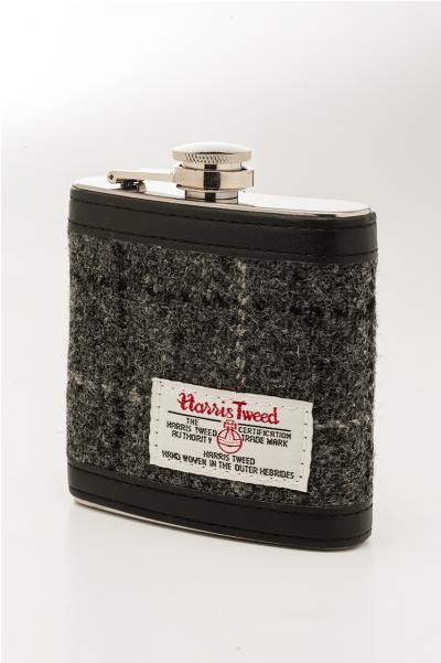 Harris Tweed Grey Tartan Hip Flask - Perfume (600x600), Png Download