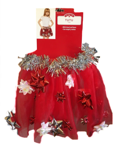 Holiday Time Girls Age 5 Red Silver Christmas Festive - Skirt (499x640), Png Download