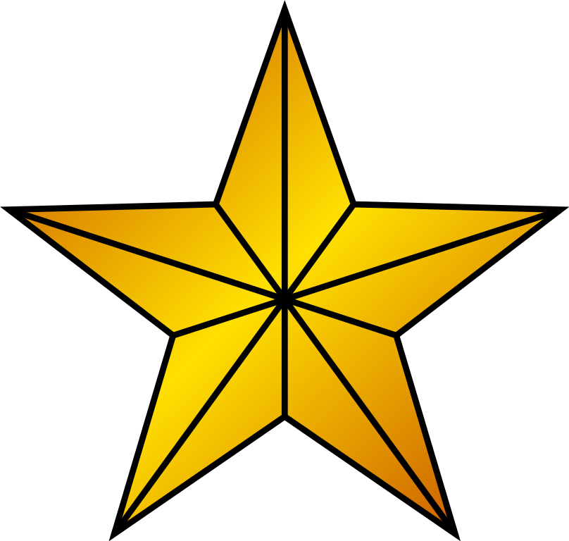 1 Gold Star - Christmas Star Vector (808x768), Png Download