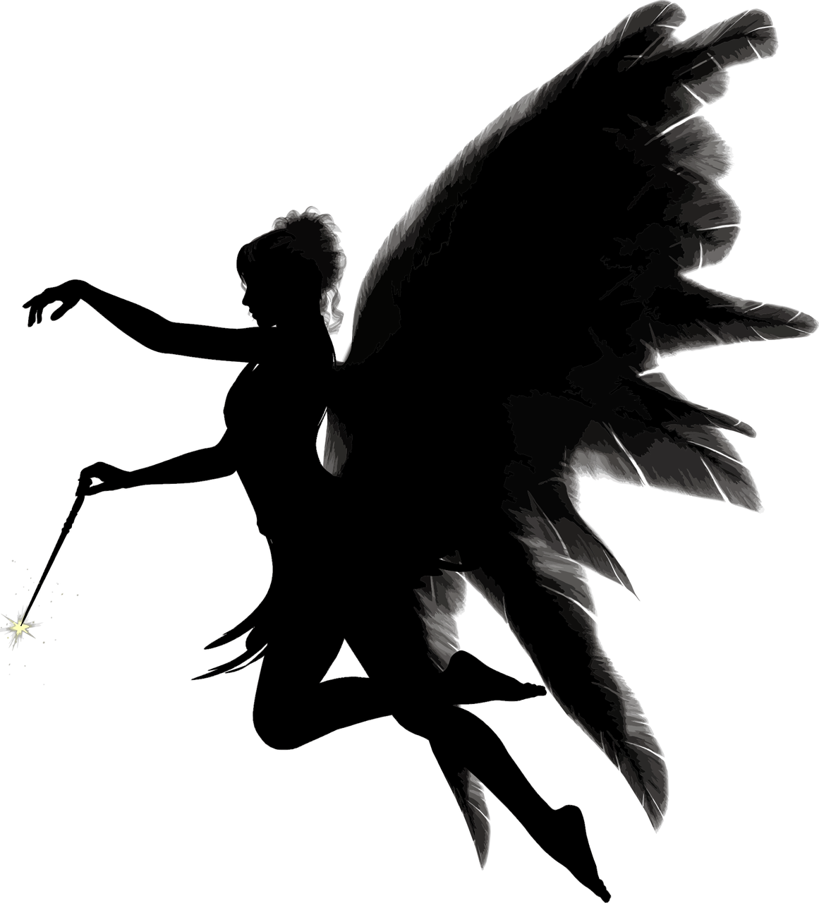 Angel Silhouette (1161x1280), Png Download