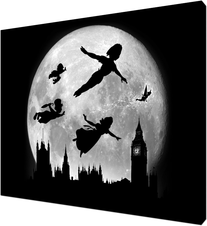 Peter Pan Flying Silhouette Png (660x719), Png Download