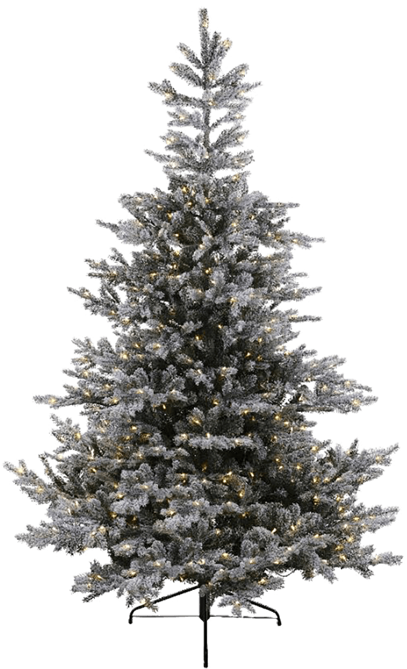 Tree Grandis Fir Snowy With Led Lighting, - Pre-lit Tree (1000x1000), Png Download