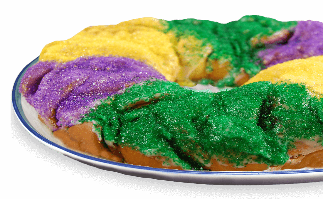 Nola Brand King Cake - New Orleans King Cake (1100x678), Png Download