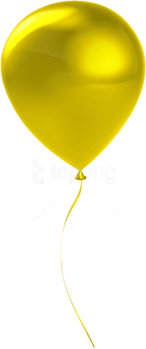 Free Png Download Single Yrllow Balloon Transparent - Birthday Single Yellow Balloons (480x1134), Png Download