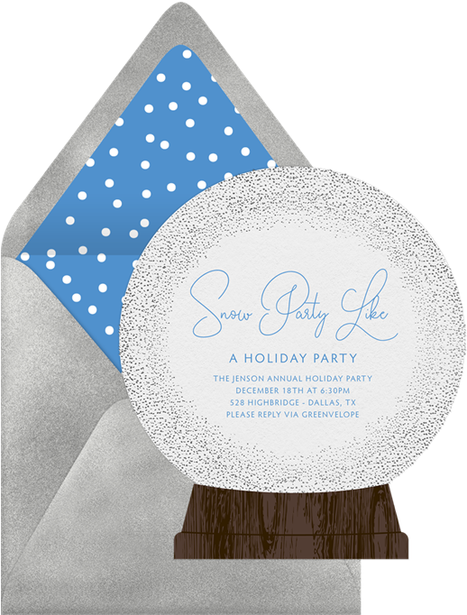 550 X 699 0 - Snow Globe Invitations (550x699), Png Download