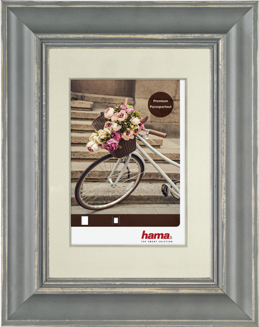 "vélo" Wooden Frame, Grey, 24 X 30 Cm - Picture Frame (1100x1100), Png Download