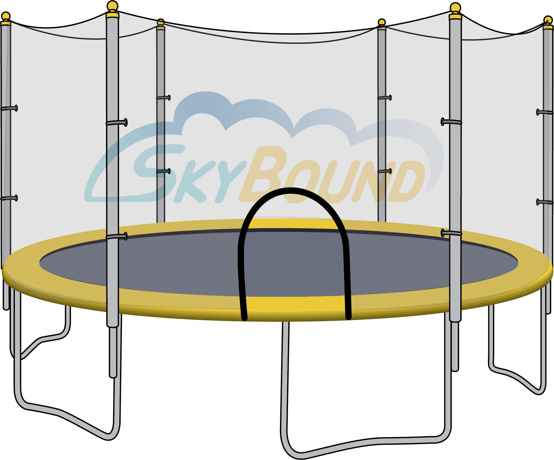 14 Ft Frames - Trampoline Flip (1787x1485), Png Download