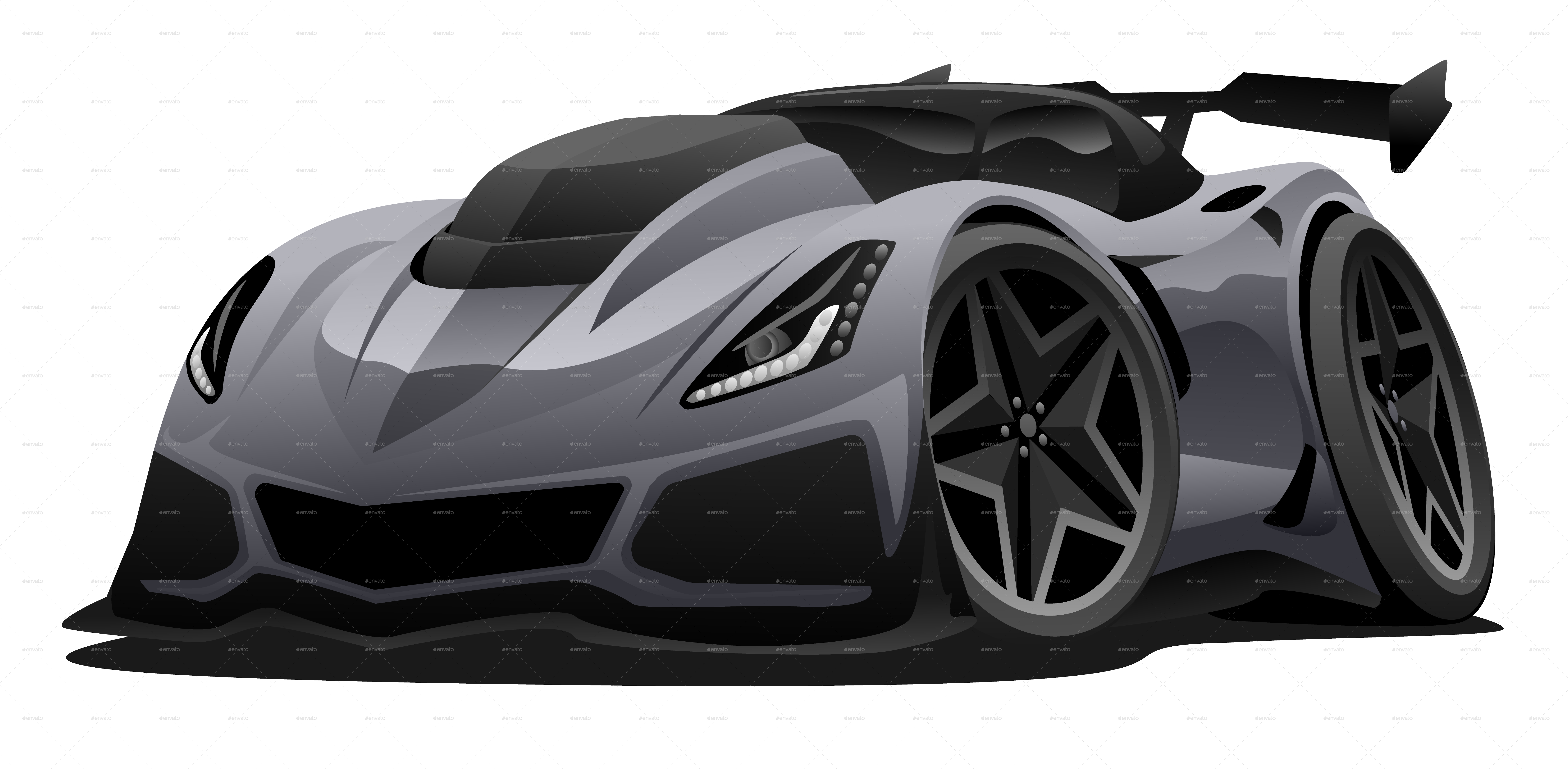 18 American Sportscar - Illustration (6879x3373), Png Download