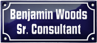 Amalienborg Name Plate Porcelain Enamel Sign - House Numbers (700x470), Png Download