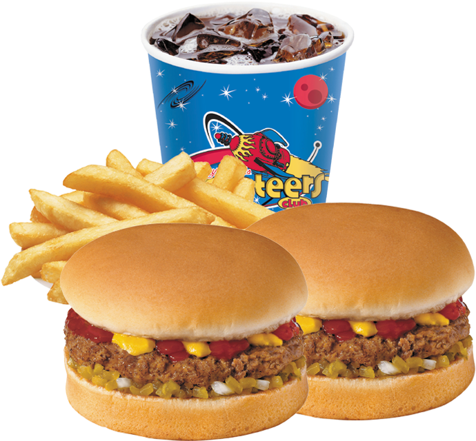 Kids Mini Hamburger Meal - Johnny Rockets Kids Menu (750x675), Png Download