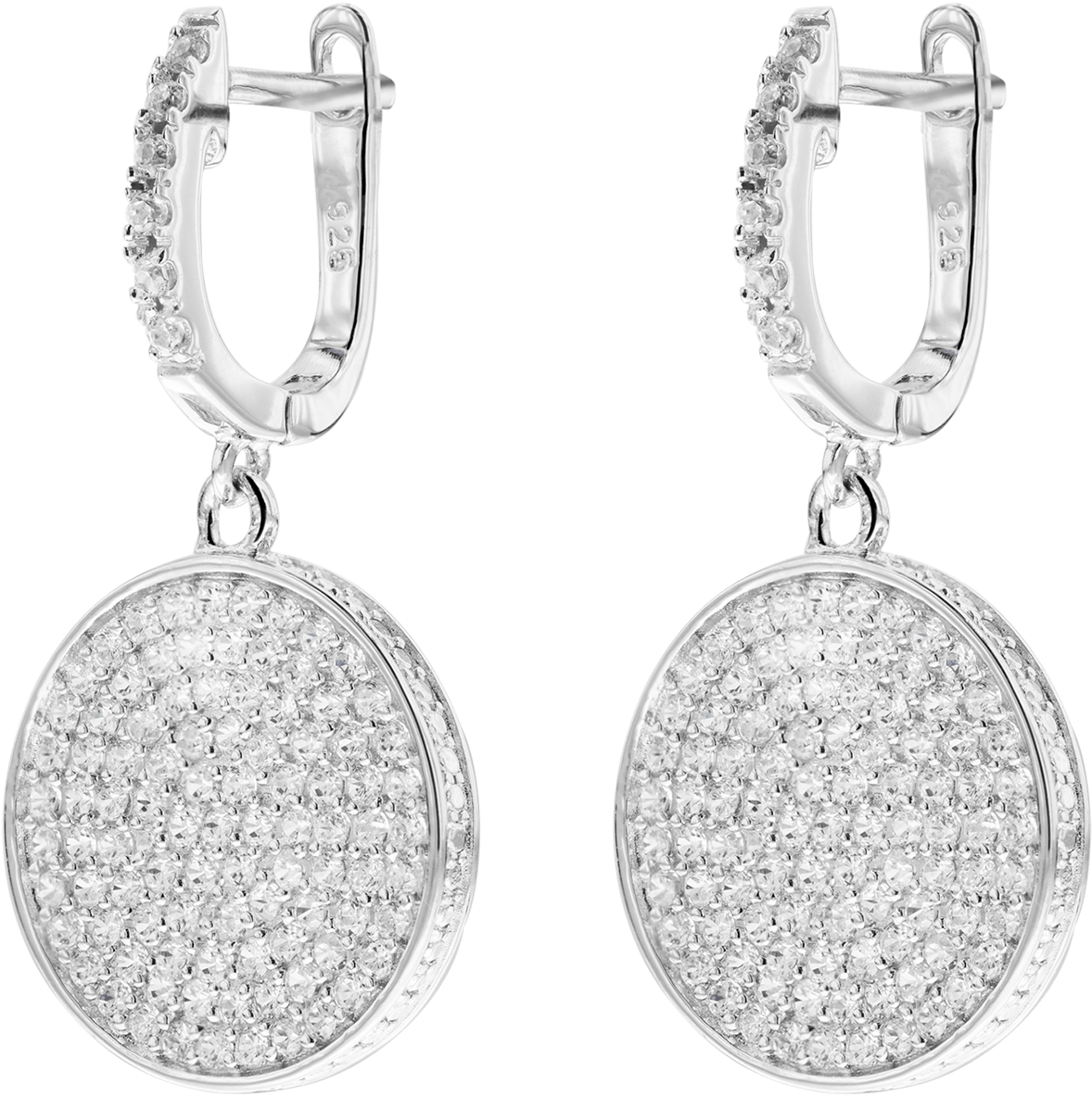 Allure Sterling Silver & White Crystal Earrings - Earrings (2000x2000), Png Download