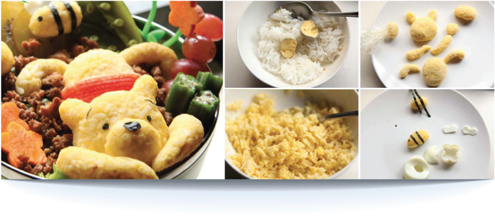 Winnie The Pooh Bento - Scrambled Eggs (1000x451), Png Download