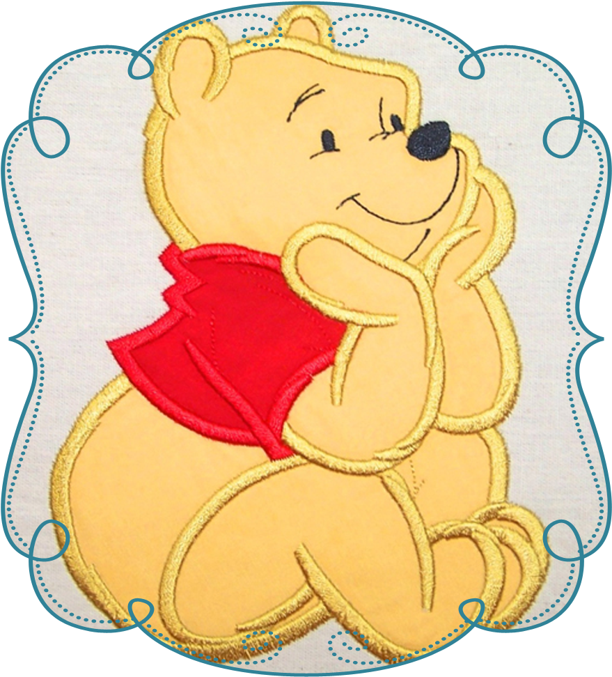 Sitting Honey Bear - Embroidery Minnie Mouse Christmas Designs (1000x1000), Png Download