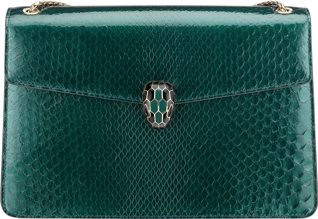 Serpenti Forever Flap Cover Flap Cover Python Leather - Shoulder Bag (1800x1405), Png Download
