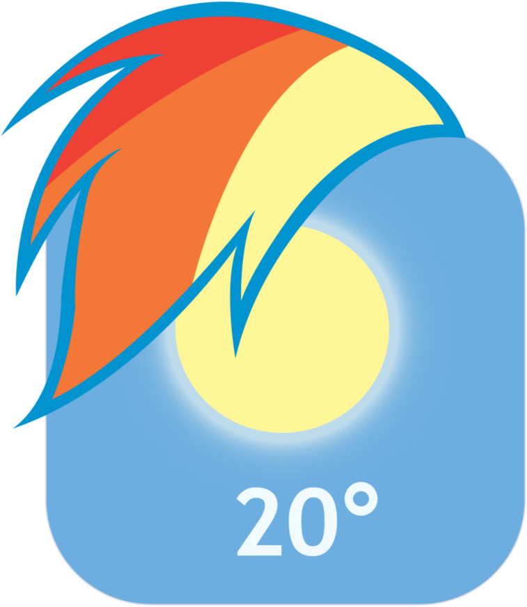 Mlpfim Rainbow Dash Mane Iphone Weather Icon By - Mlp Rainbow Dash Mane (894x894), Png Download