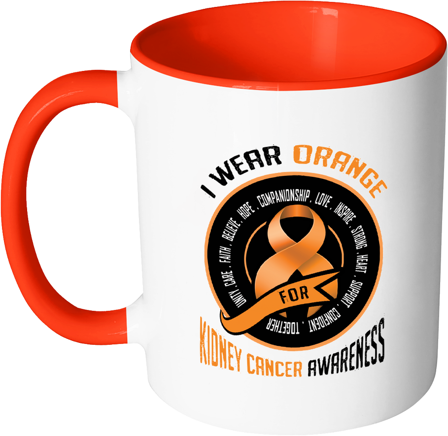 I Wear Orange Ribbon For Kidney Cancer Awareness 11oz - Mug (909x885), Png Download