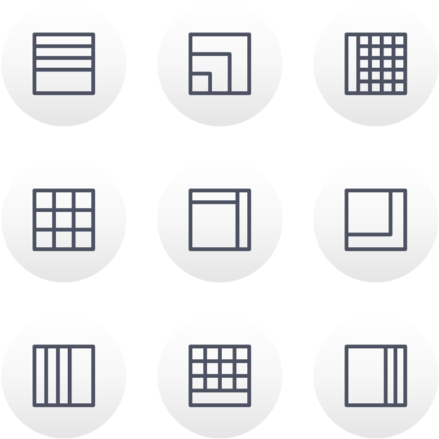 Layouts Outline Icon In Style Flat Circle Blue Gray - Circle (660x660), Png Download