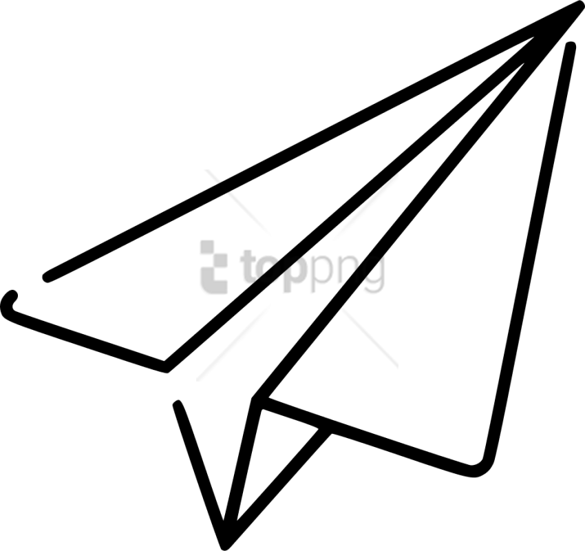 Free Png Paper Plane Icon Png Image With Transparent - Papier Flieger Schwarz Transparent (850x800), Png Download