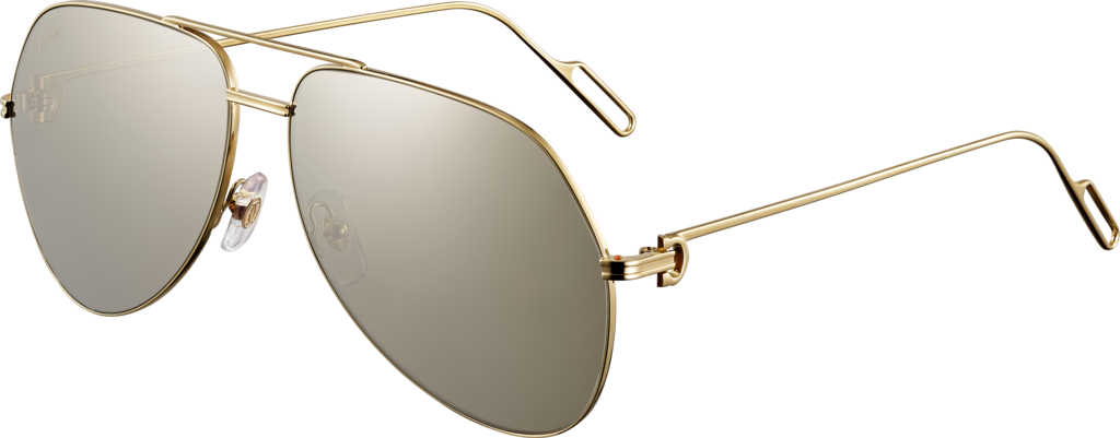 Première De Cartier Sunglasses Champagne Golden-finish - Cartier Premiere Sunglasses (1024x401), Png Download