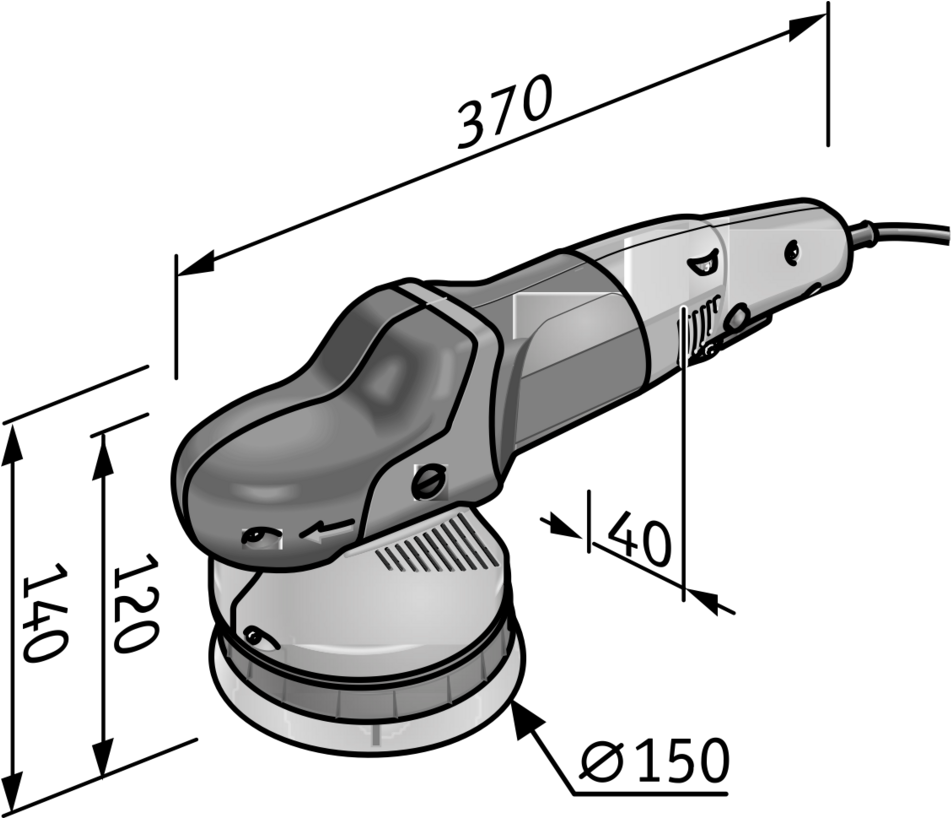 Xfe 7-15 - Car Polisher Drawing (1000x817), Png Download
