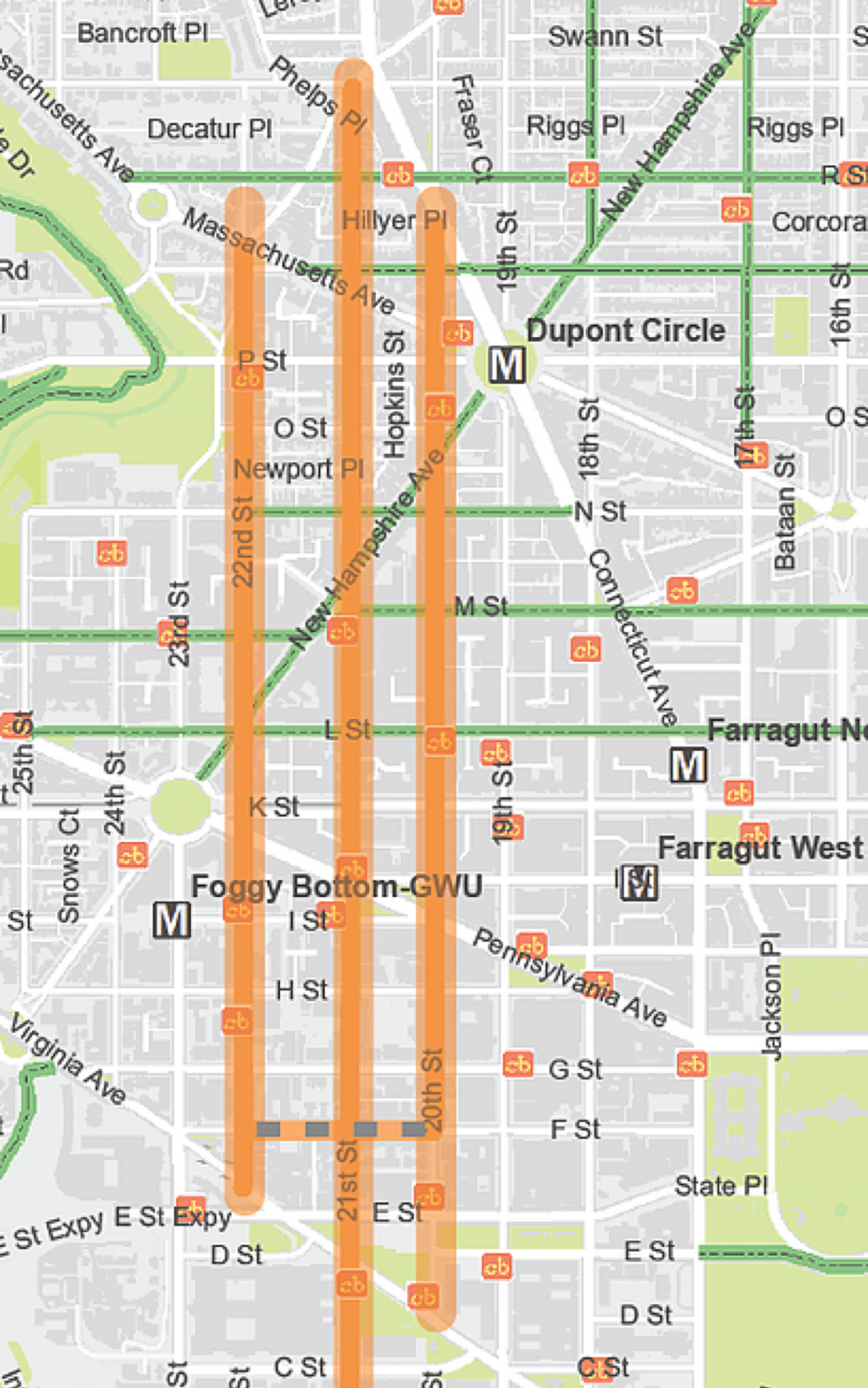 Here Are Three Options Where The Protected Bikeway - Map (1200x1919), Png Download