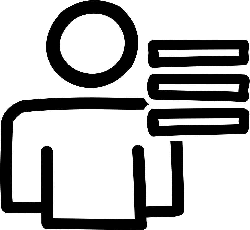 User List Hand Drawn Interface Symbol Outline Comments - Icon (982x902), Png Download