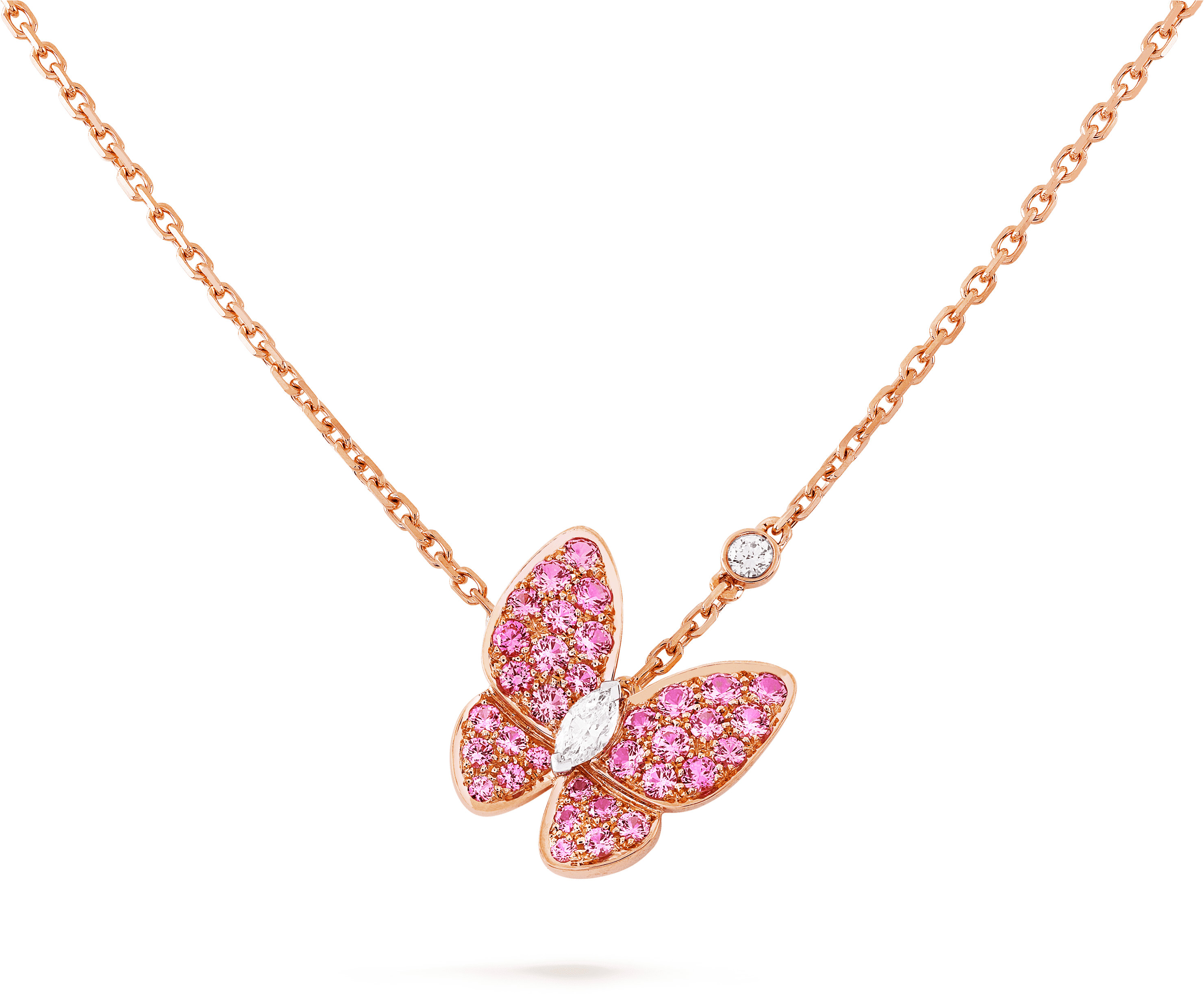 Two Butterfly Pendant - Van Cleef Butterfly Necklace (3000x3000), Png Download