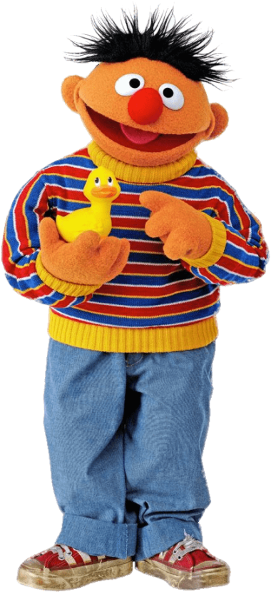 Sesame Street Ernie With Duck - Bert Ernie (400x839), Png Download