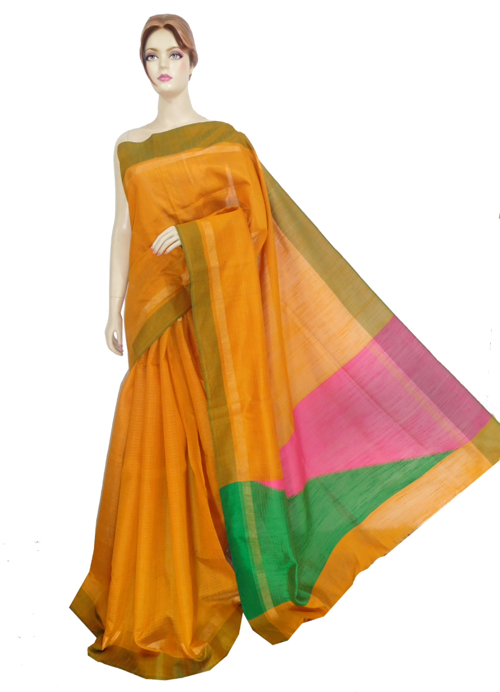 Traditional Handwoven Dupion Art Silk Dobby Pallu Saree - Sari (1200x1412), Png Download